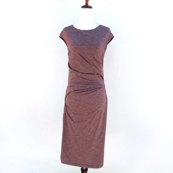 Synergy Organic Clothing Dresses & Skirts - Synergy Organic Clothing Brown Organic Cotton Bodycon Midi Dress - Small